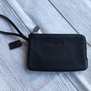 Black Coach Leather Wristlet